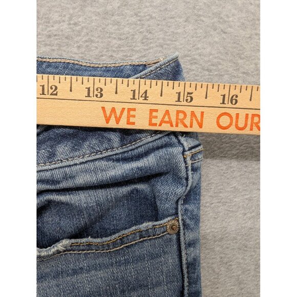 American Eagle Jeans Womens 6 Blue Favorite Boyfriend Stretch Straight Leg Boho - Picture 5 of 16